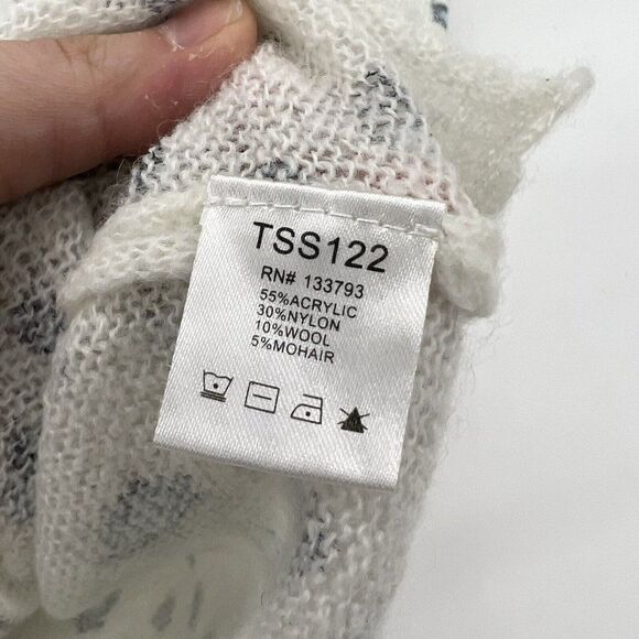 POL Leopard Sweater Wool Mohair blend women’s size large rolled hem - Picture 4 of 5